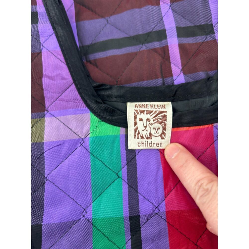 NWT Vintage Plaid Anne Klein Girls Kids size 7 Quilt Jumper Dress Apron - Picture 6 of 8